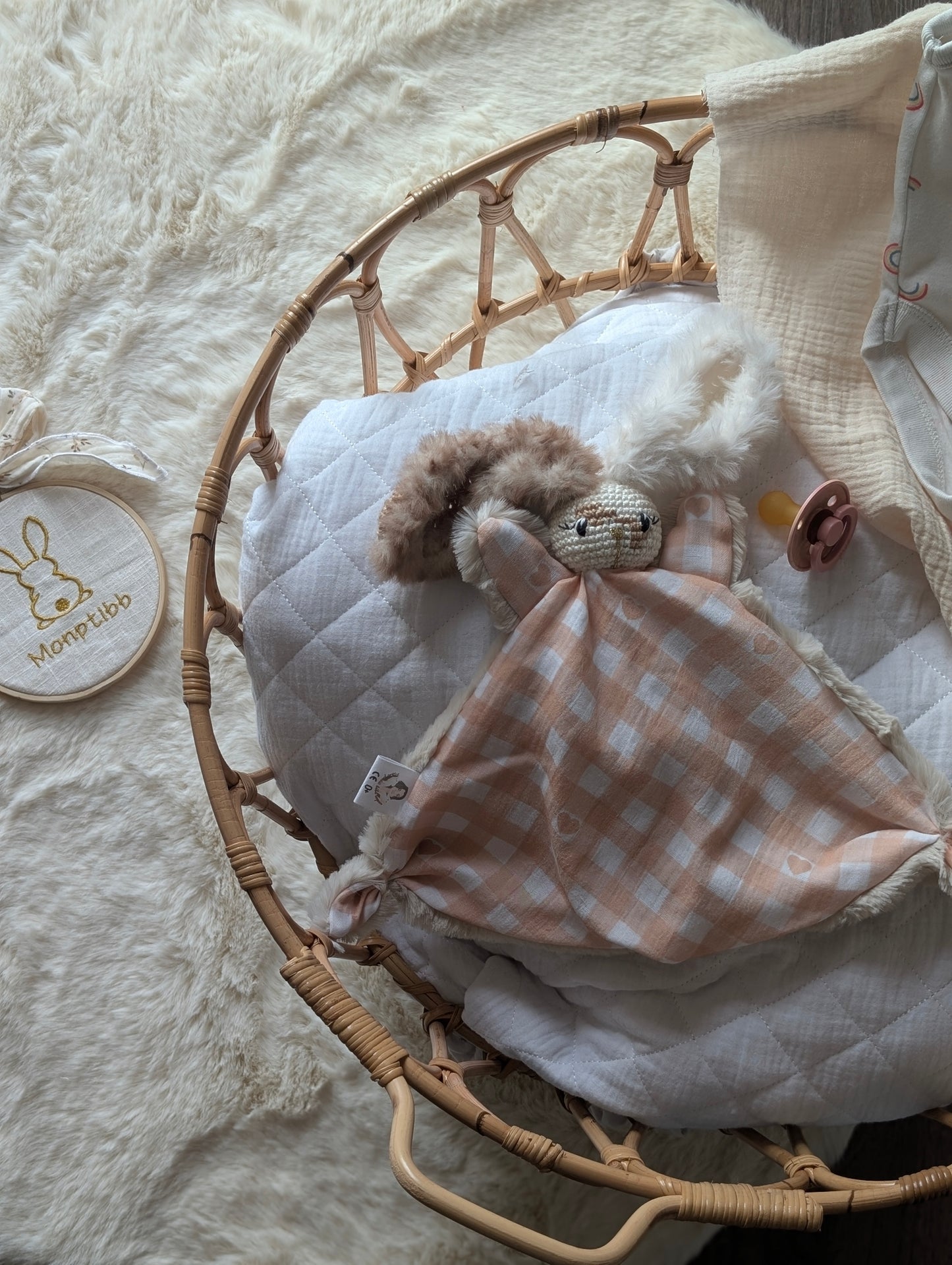 Emily Ange vichy cœur pêche – Mon premier amour