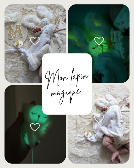 Doudou lapin magique personnalisable