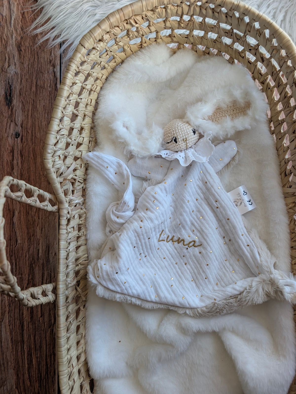 Appolon Ange à pois dorés col broderie anglaise