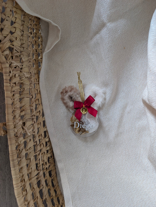 Boule de Noêl personnalisable : Oreilles enchantées ( tissus a ajouter)