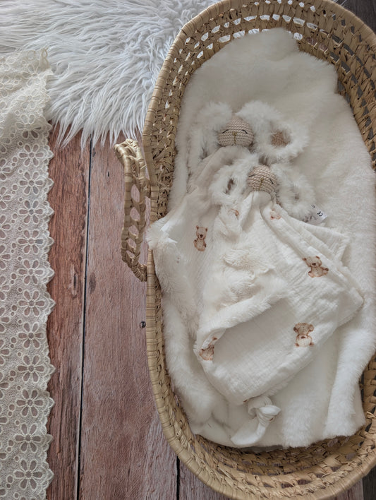 Duo de Séparation : Doudou lapin Appolon ourson  – Pièce unique en stock