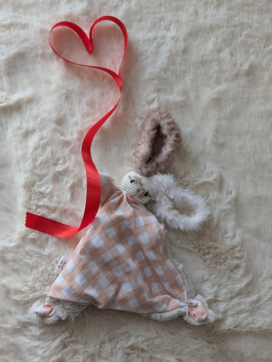 Emily Ange vichy cœur pêche  – Mon premier amour