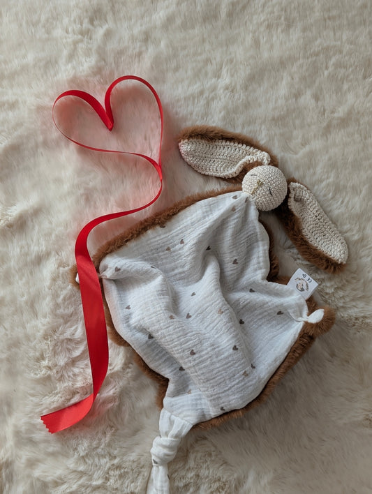 Doudou lapin Milo marron – Mon premier amour