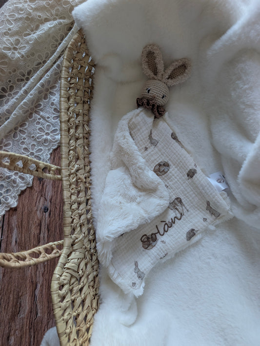 Doudou lapin personnalisable : Martin animaux de la forêt
