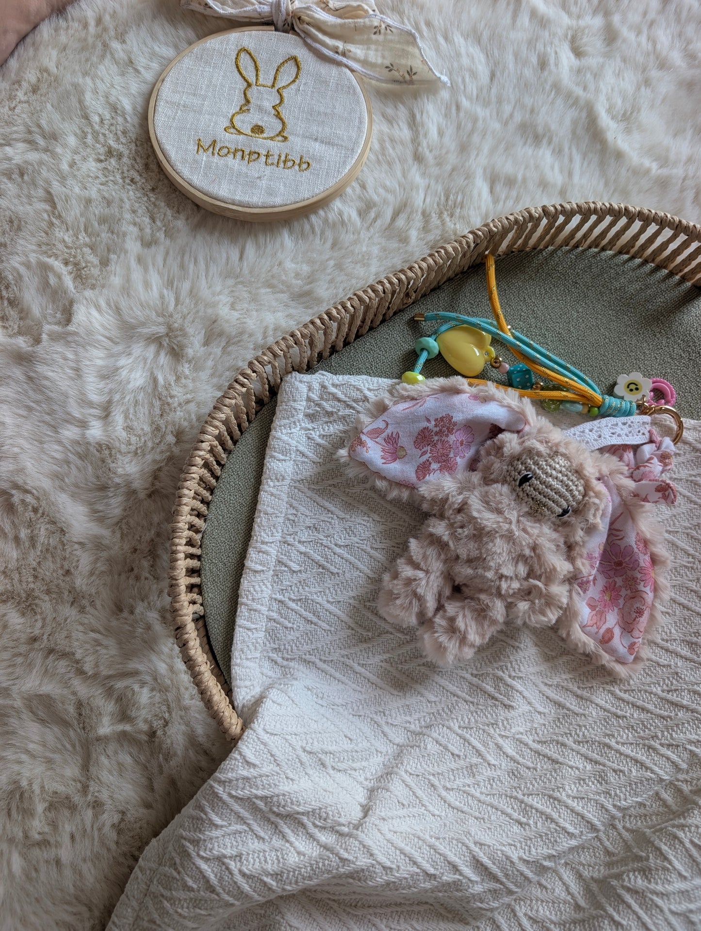 Pochou - Bijoux de sac Rose Fleury